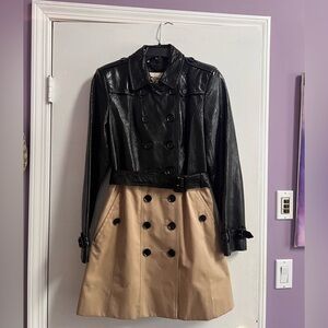 Burberry  Black & Beige Two-Tone Trench Coat